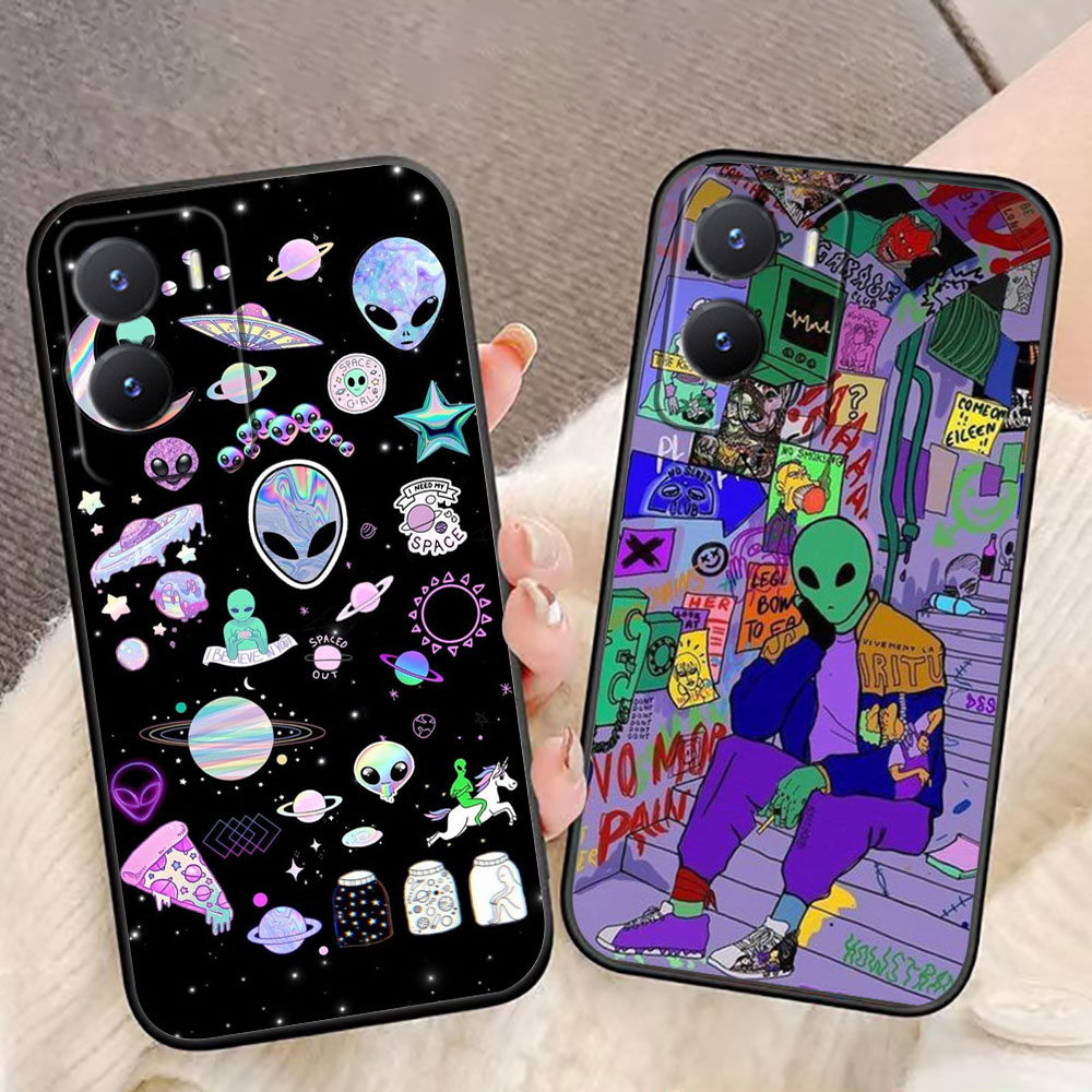 Vivo V40 - Casing Ponsel Kartun Estetika Alien Luar