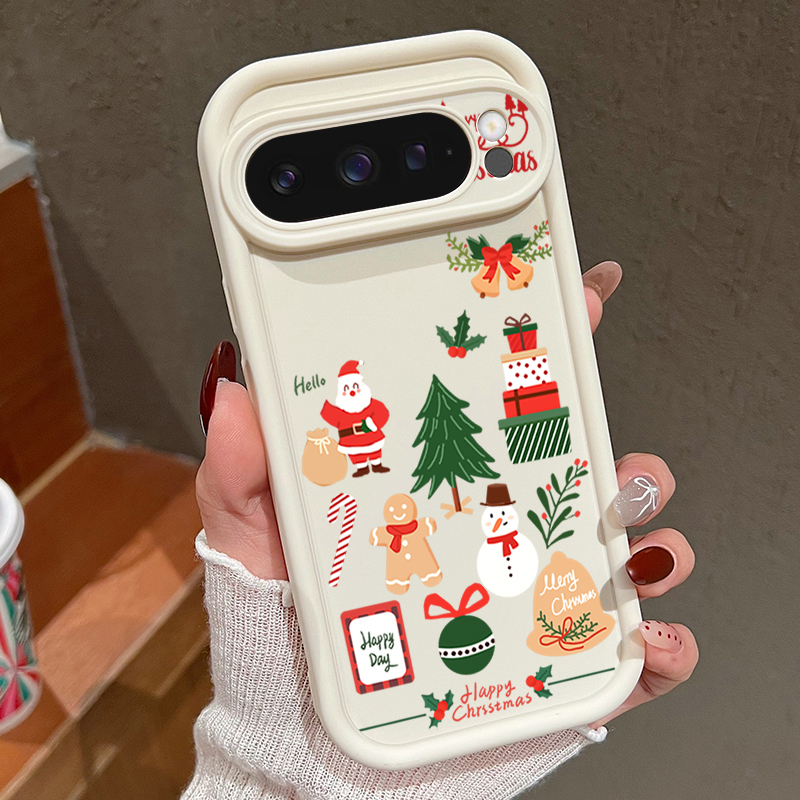 Google Pixel 8A - Casing HP TPU Lembut Motif Natal